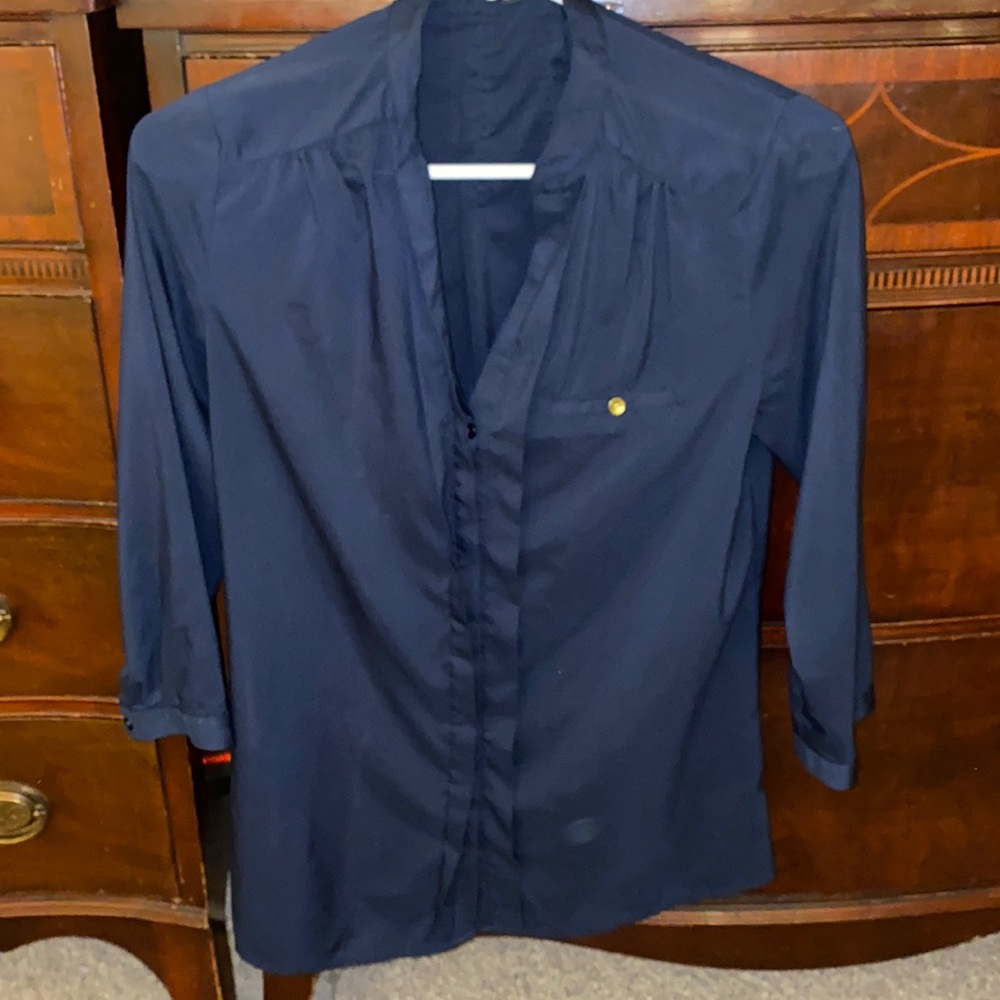 The Limited 3/4 sleeve Navy Blouse